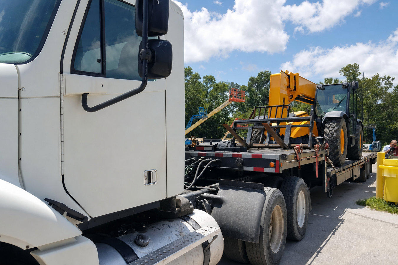 Heavy equipment and machinery towing